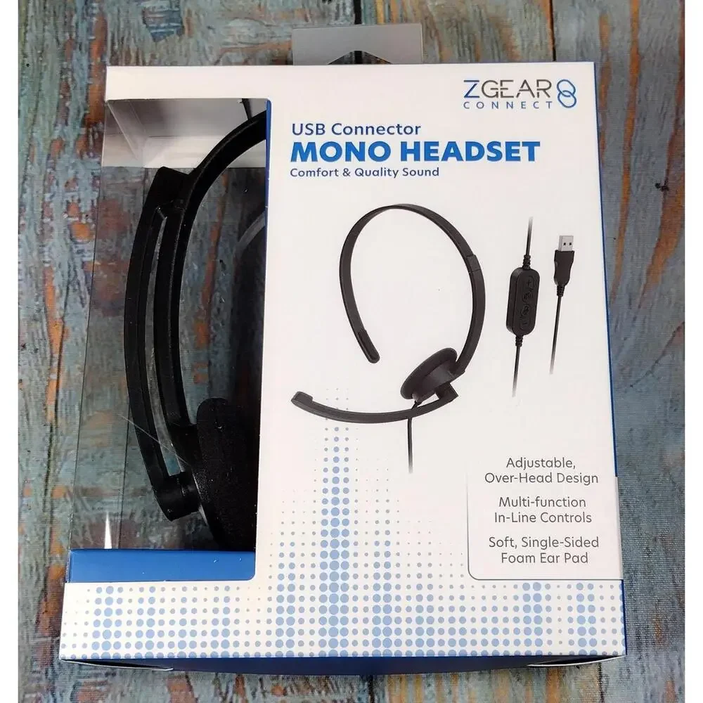 ZGear Connect USB Mono‎ Headset with Adjustable Over-Head Design